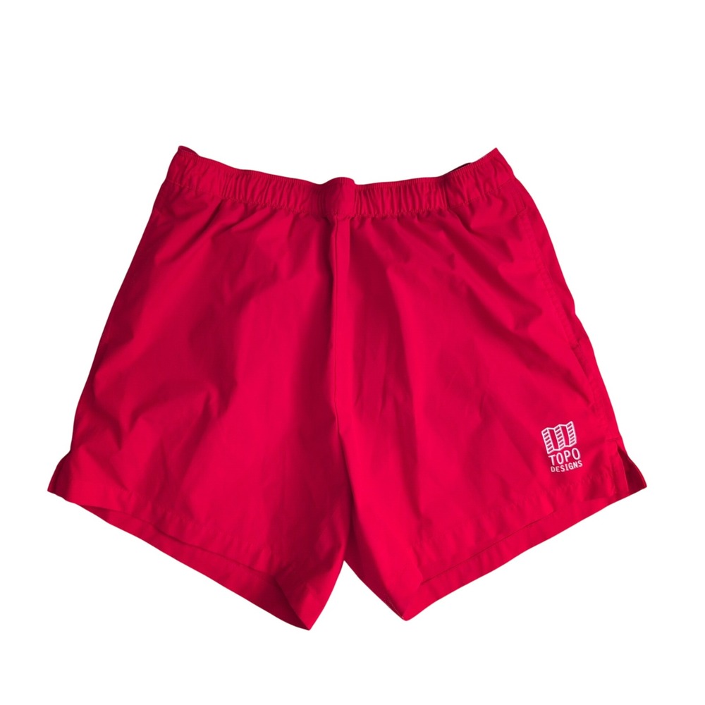 Topo Designs Shorts Mens Medium Red Quick Dry Hiking Swim Trunks Boardwalk Every
